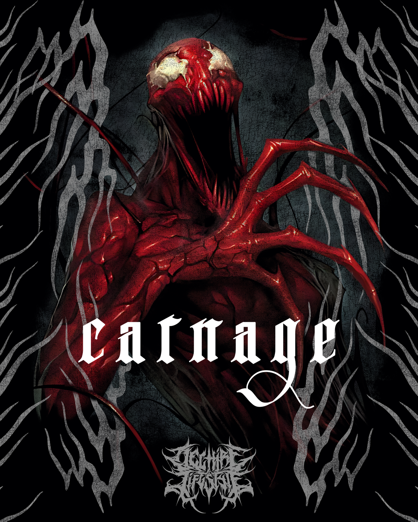 A MOSIAC OF CARNAGE ' 1 OF 500' OS TEE IN BLACK