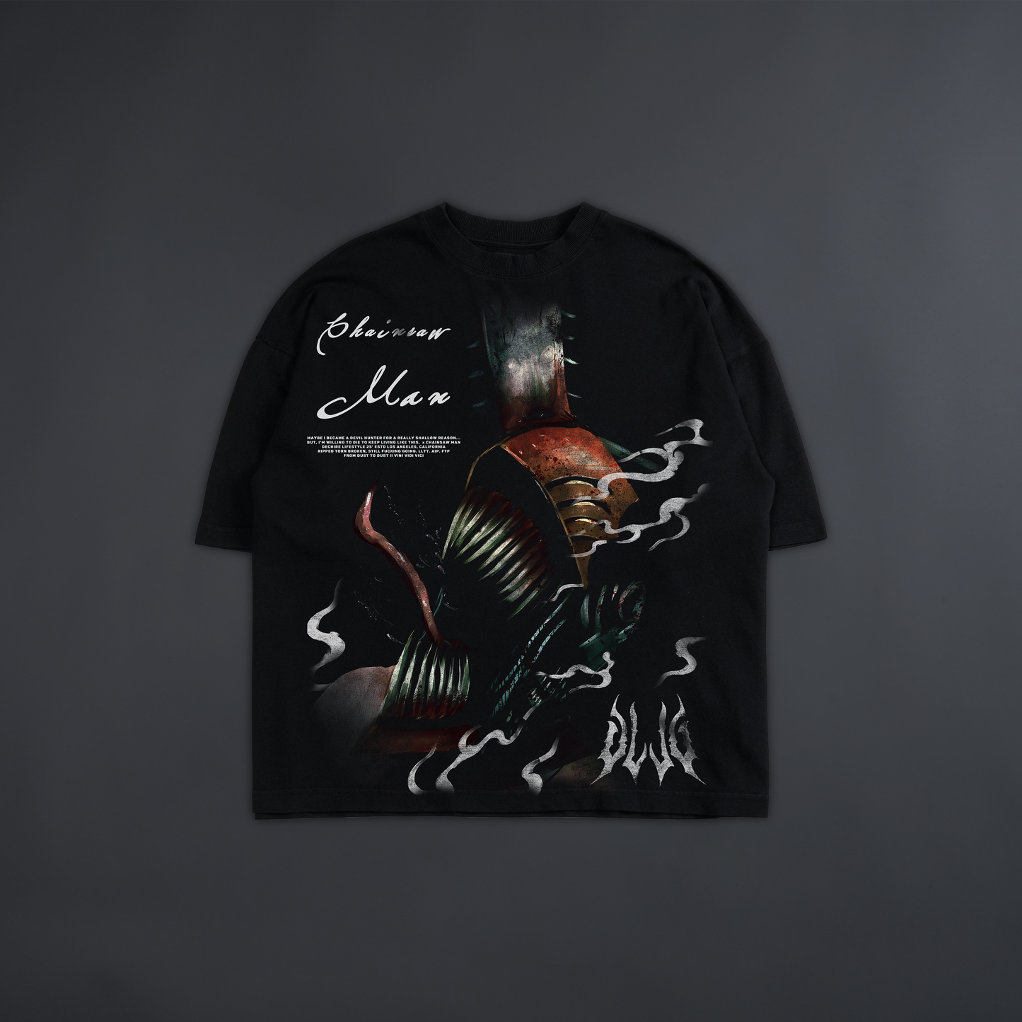 CHAINSAW MAN 'SHADOW EDITION' OVERSIZED BOXY TEE IN BLACK