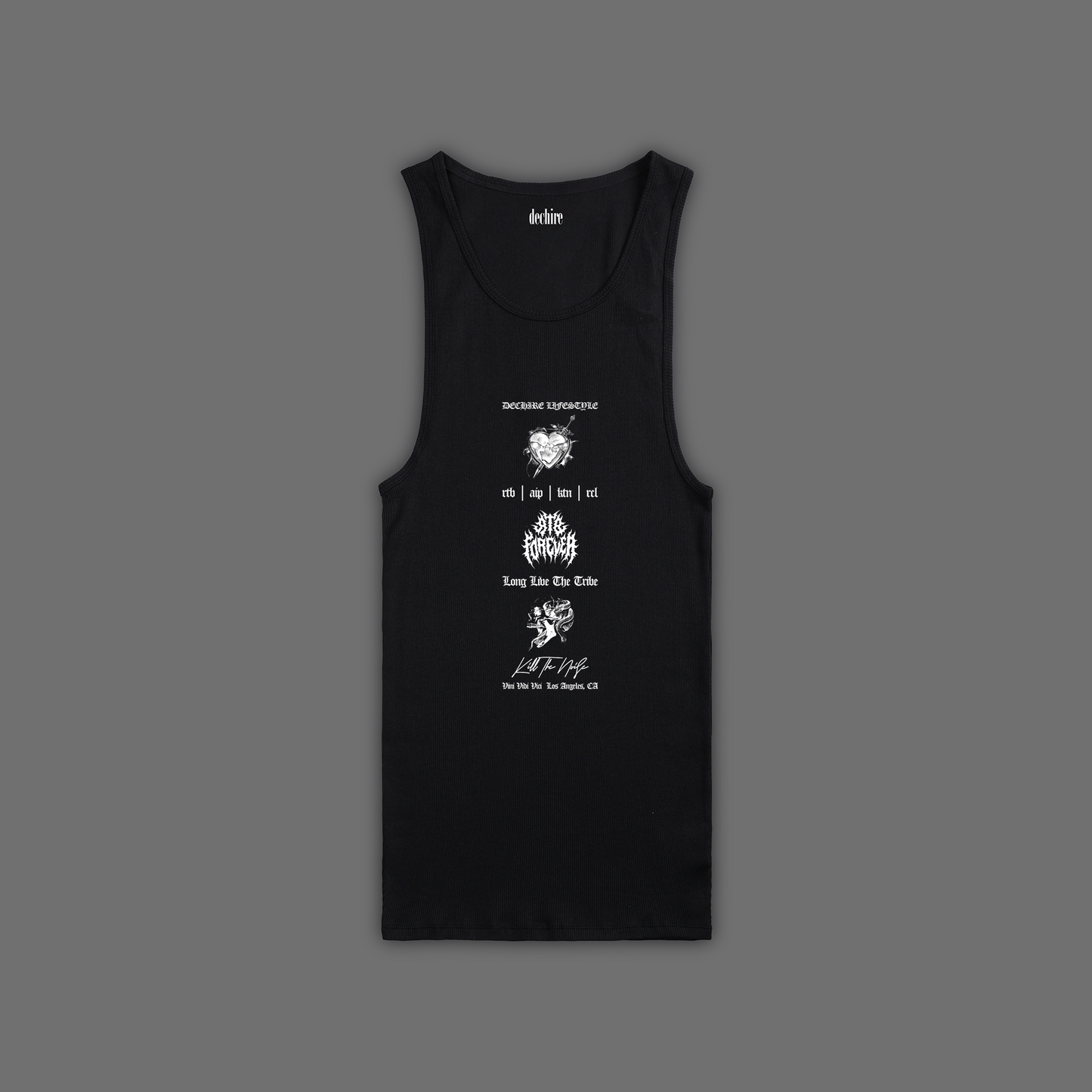 DUST TO DUST RIBBED TANK IN BLACK
