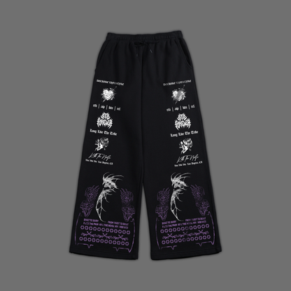 'ABSOLUTE' WIDE LEG LOUNGE SWEATS IN BLACK