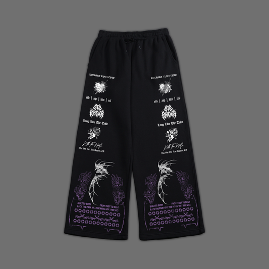 'ABSOLUTE' WIDE LEG LOUNGE SWEATS IN BLACK