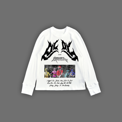 SAMURAI || SUPER SENTAI L/S OS TEE IN WHITE