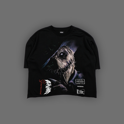 SCARECROW | CERTIFIED INSANE FULL HEM OS TERRY TEE IN ACTIVE BLACK
