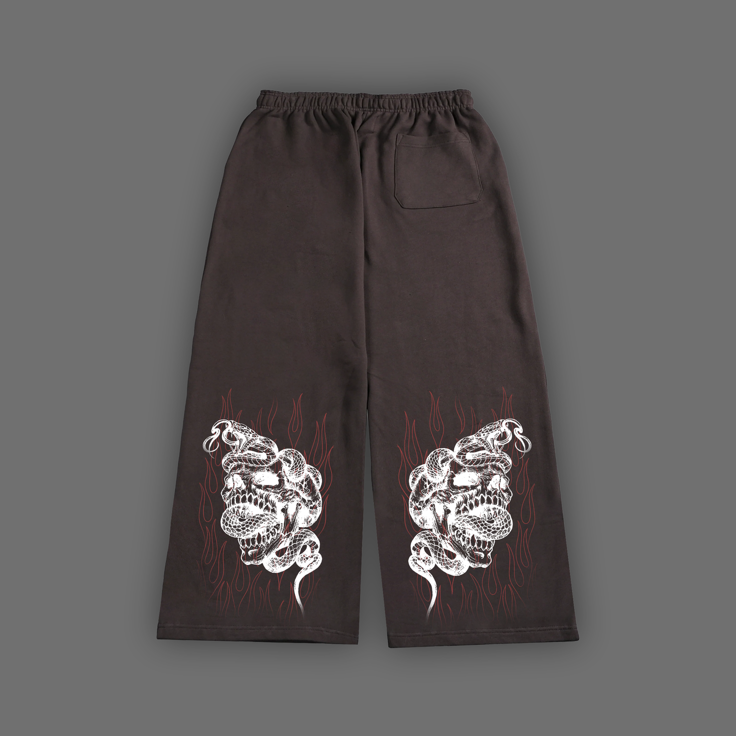 'dēmentō' BAGGY FLEECE WIDE LEG SWEATS IN BROWN