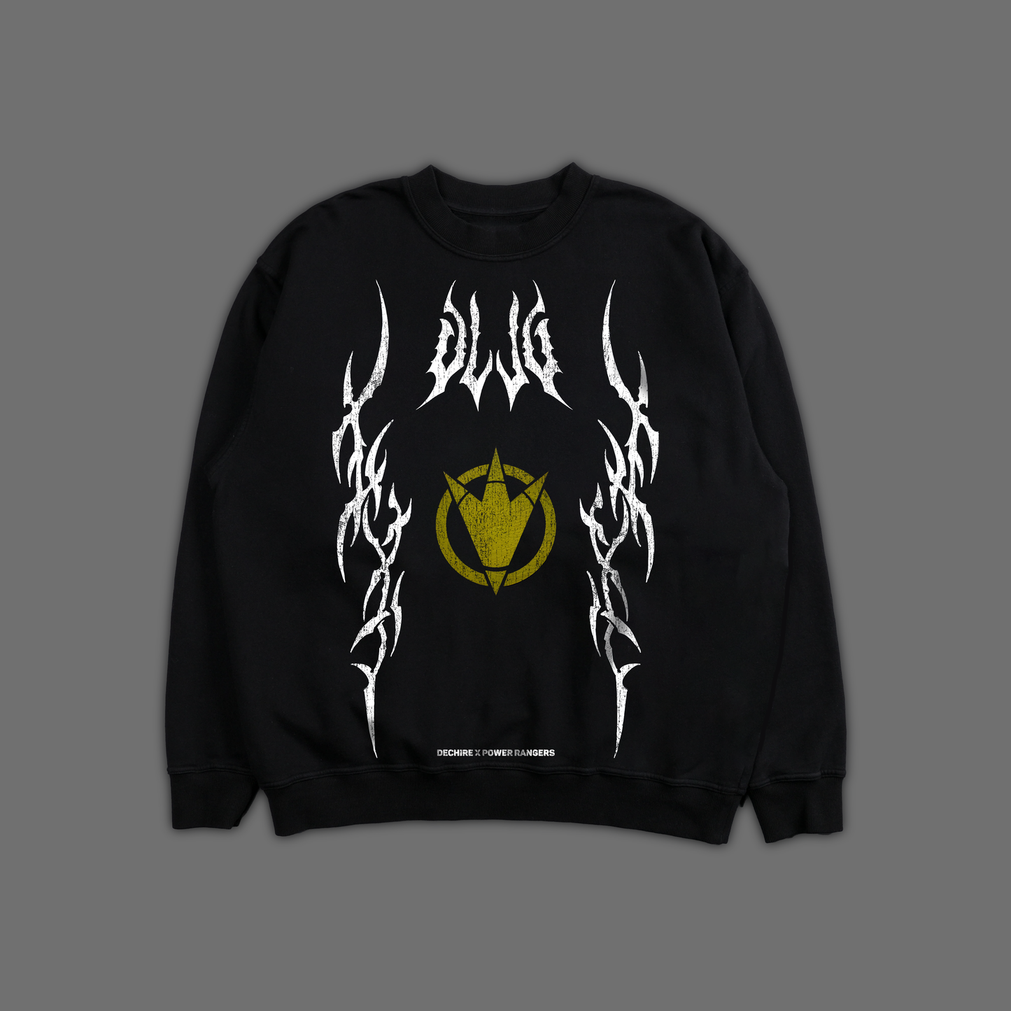 DINO THUNDER || BLACK RANGER 'ICON SERIES' OVERSIZED CREWNECK IN BLACK