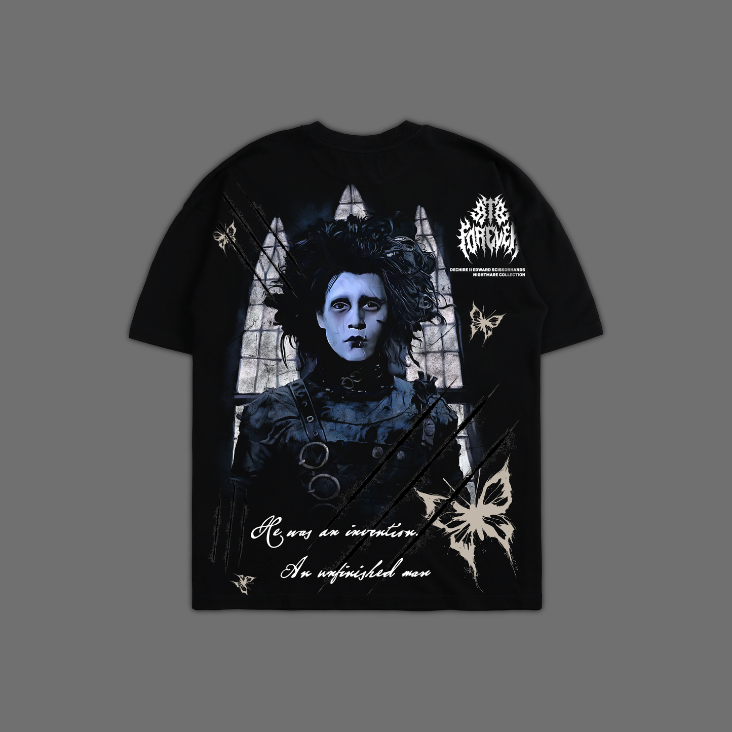 EDWARS SCISSORHANDS 'LIMITED' OVERSIZED TEE IN BLACK