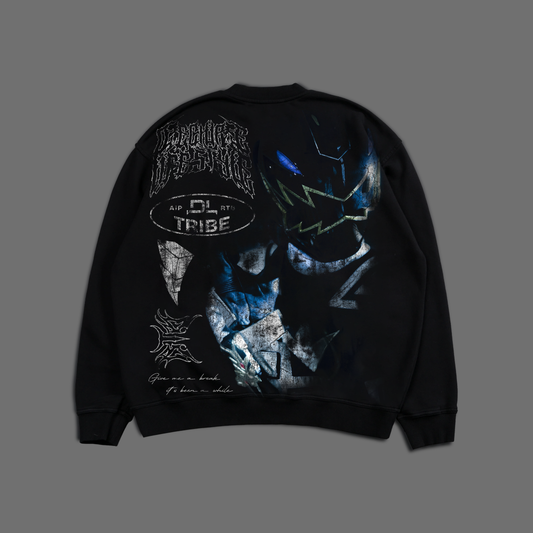 DINO THUNDER || BLACK RANGER 'ICON SERIES' OVERSIZED CREWNECK IN BLACK
