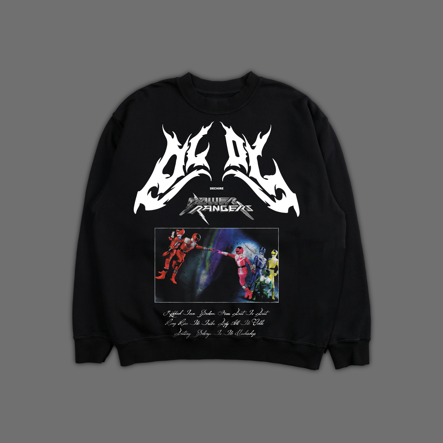 POWER RANGERS || TIME FORCE '24 YEAR EDITION' OVERSIZED CREWNECK IN BLACK
