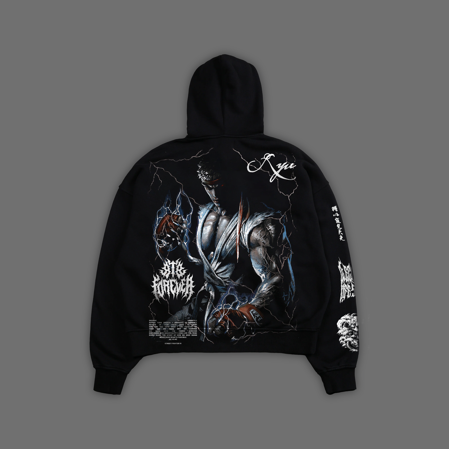 SF | RYU '38 YEAR ANNIVERSARY' 1 OF 100 DOUBLE ZIP BOX CUT HOODIE