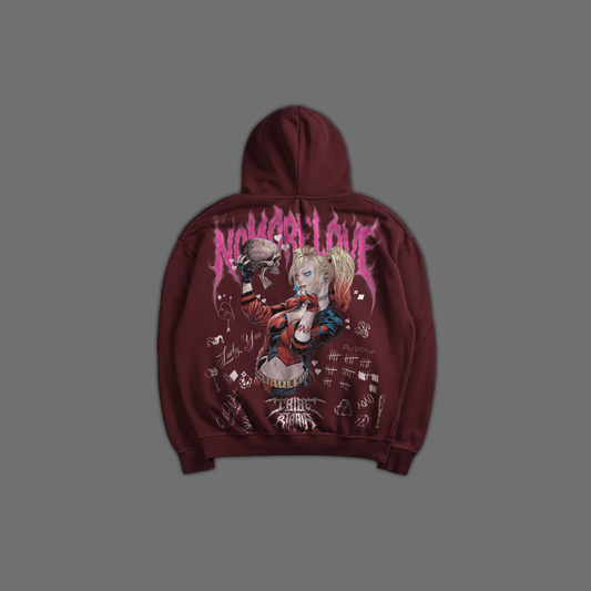 NO MORE LOVE 'LIMITED' OVERSIZED HOODIE IN BURGUNDY