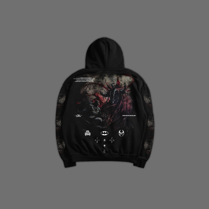 SPAWN v. BATMAN '1 OF 100' OVERSIZED HOODIE IN BLACK