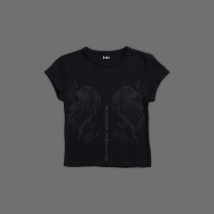 DARK MARK 'CORE' DL FEMME BABY TEE IN BLACK