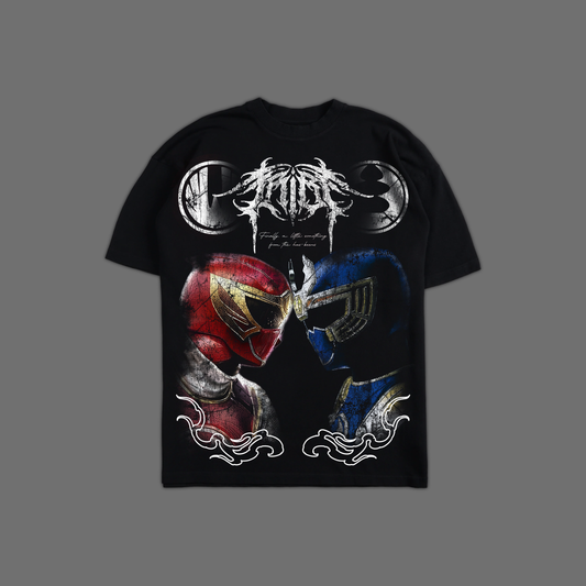NINJA STORM || RED v. NAVY RANGER 'LIMITED' OVERSIZED TEE IN BLACK