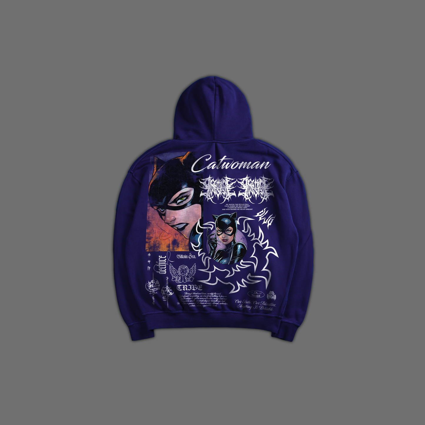 CATWOMAN | 9 LIVES 'LIMITED' OVERSIZED HOODIE IN DEEP NAVY BLUE