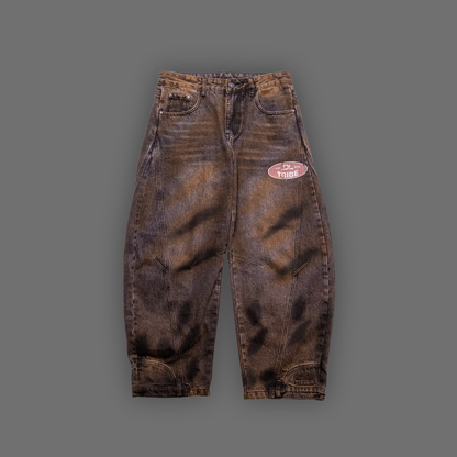 TRIBE ESSENTIALS 'LIMITED' GRUNGE WASHED DENIM BLADE JEANS