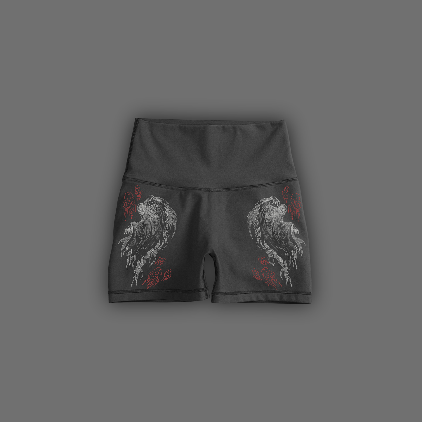 'dēmentō' DLFemme™ SEAMLESS MID-WAIST SHORTS IN VOLCANIC ASH