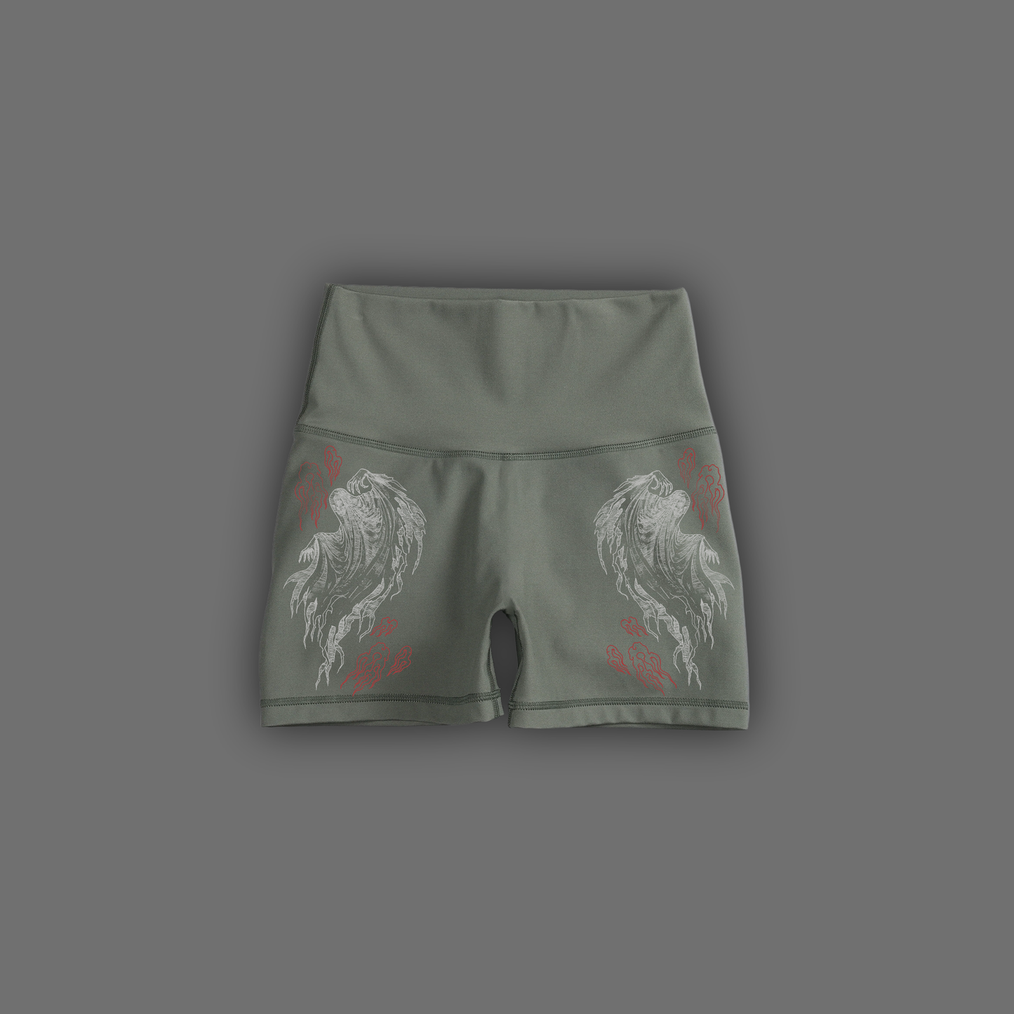'dēmentō' DLFemme™ SEAMLESS MID-WAIST SHORTS IN OLIVE