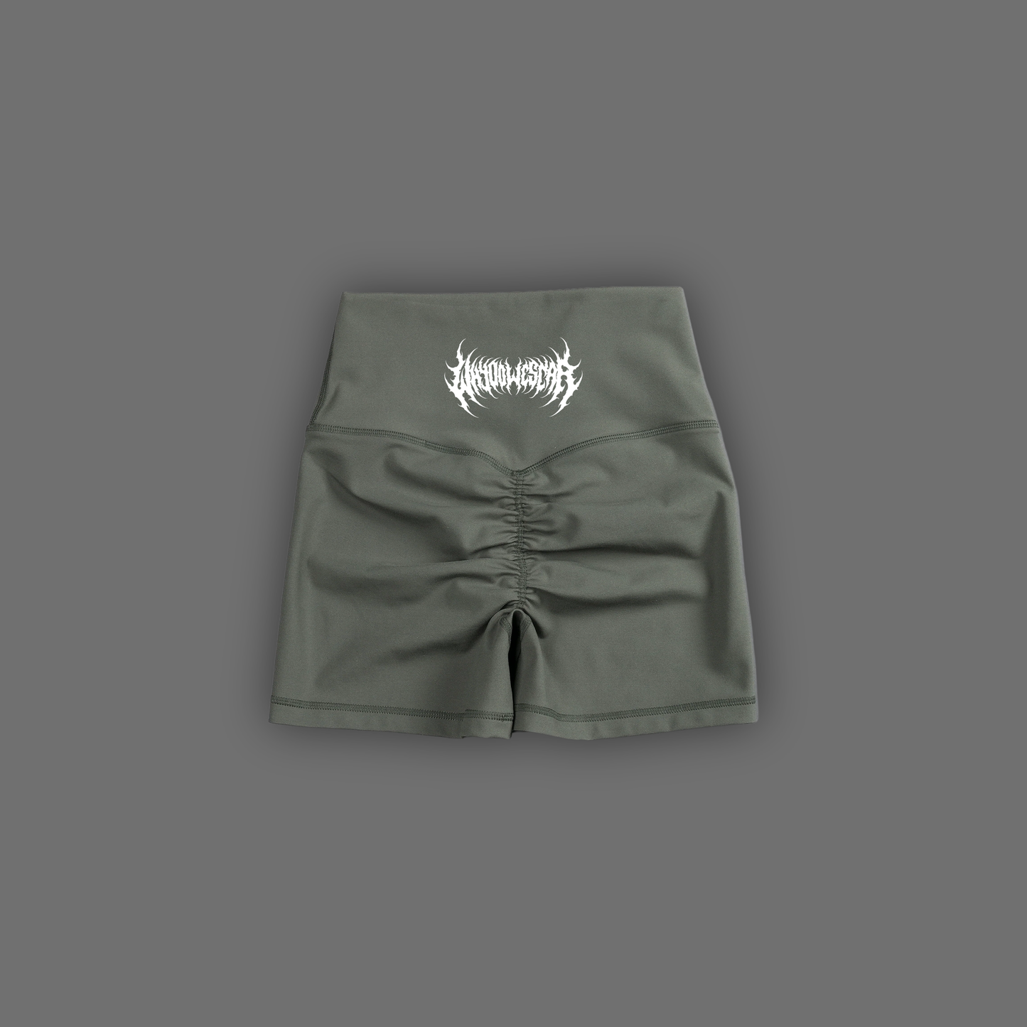 'dēmentō' DLFemme™ SEAMLESS MID-WAIST SHORTS IN OLIVE