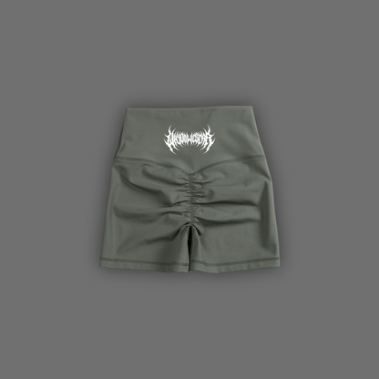 'dēmentō' DLFemme™ SEAMLESS MID-WAIST SHORTS IN OLIVE