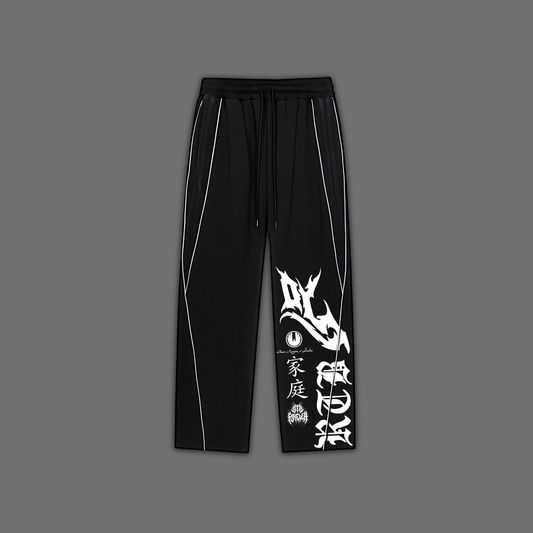 RED WING FOREVER STRIPED WIDE LEGS SWEATS IN ACTIVE BLACK