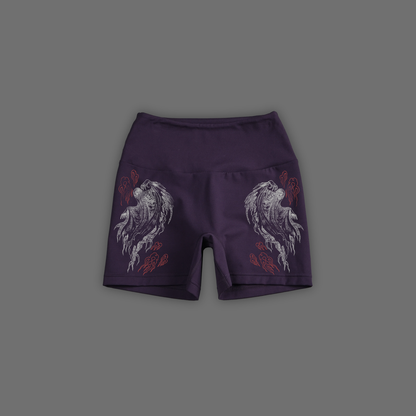 'dēmentō' DLFemme™ SEAMLESS MID-WAIST SHORTS IN PLUM