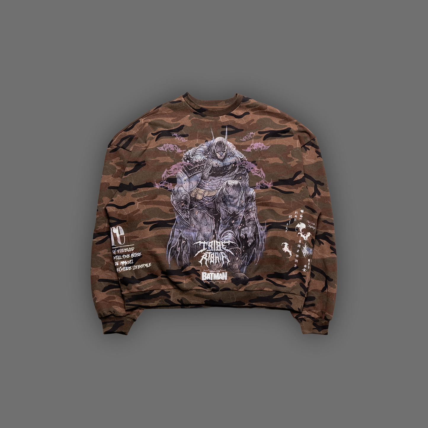 ABSOLUTE BATMAN '1 OF 50' HVYWT OVERSIZED CAMO CREWNECK