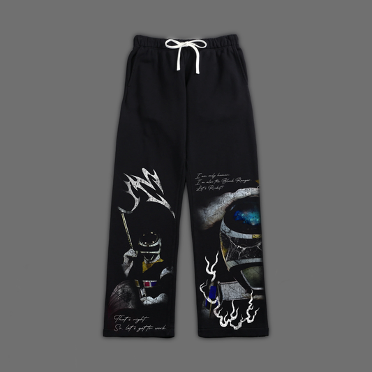 IN SPACE || BLACK RANGER WIDE LEG SWEATS IN BLACK