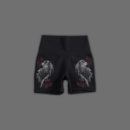 'dēmentō' DLFemme™ SEAMLESS MID-WAIST SHORTS IN MIDNIGHT BLK