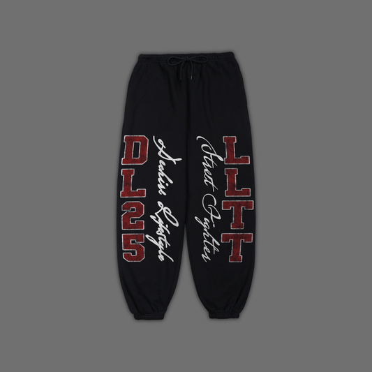 STREET FIGHTER BAGGY SWEATS IN BLOOD RED & BLACK