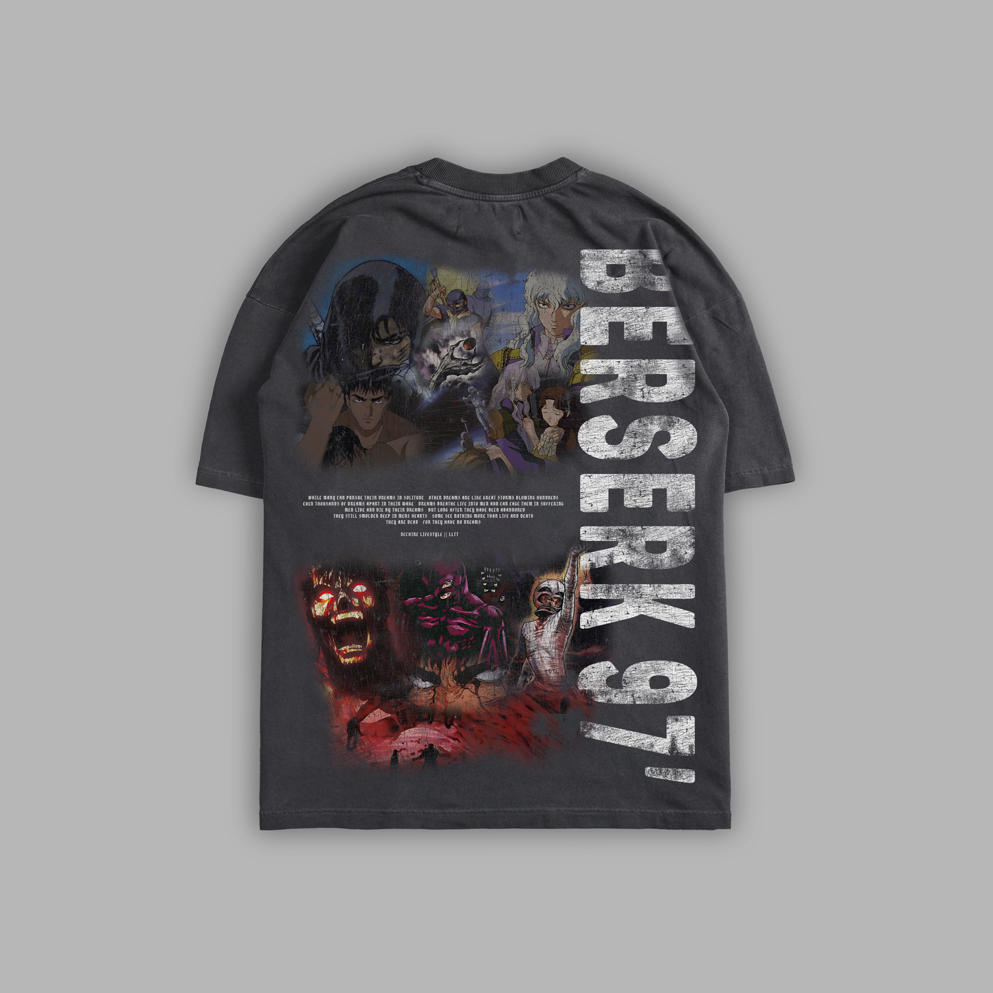 BERSERK 97' 'LIMITED' 8oz OVERSIZED TEE IN GREY