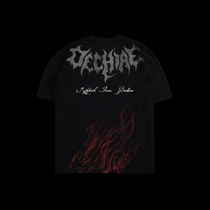 THE DOOMSDAY TITAN 'YEAR 25' OVERSIZED TEE IN BLACK