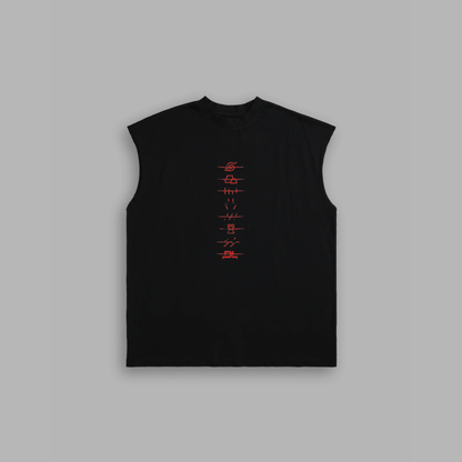 AKATSUKI 'LIMITED' BOX CUT MUSCLE TEE IN BLACK