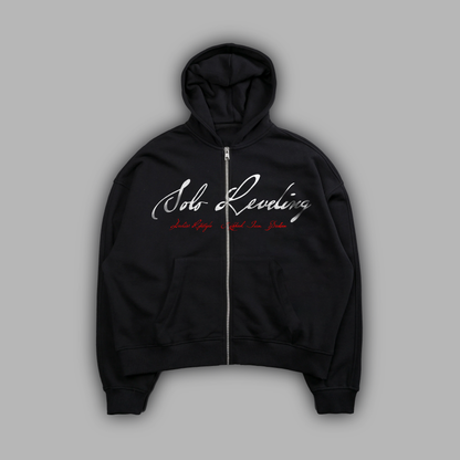 ARISE.. OS RAGLAN ZIP HOODIE IN BLACK