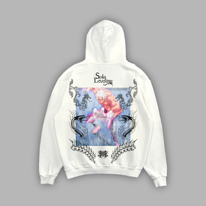 SILVER BEAST 'LIMITED' OVERSIZED HOODIE IN WHITE