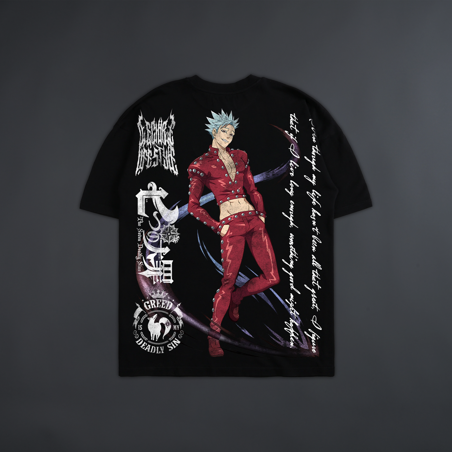 BAN: GREED 'LIMITED' OVERSIZED TEE IN CHARCOAL GRAY & BLACK