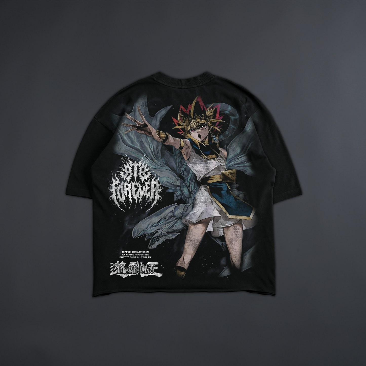 YAMI YUGI & BLUE EYES 'LIMITED' DL:MADE RAW HEM OVERSIZED TEE
