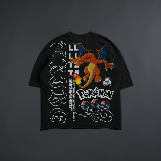 CHARIZARD 'LIMITED' DL:MADE RAW HEM OVERSIZED TEE