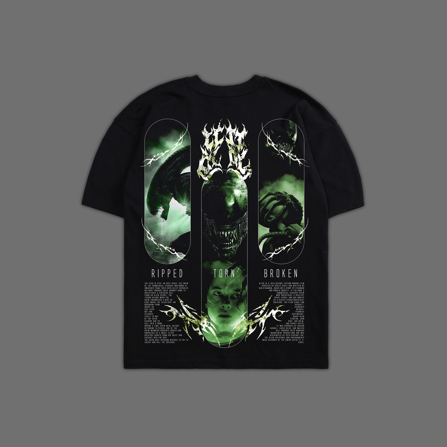 ALIEN | XENOMORPH '1 OF 200' OVERSIZED TEE IN BLACK