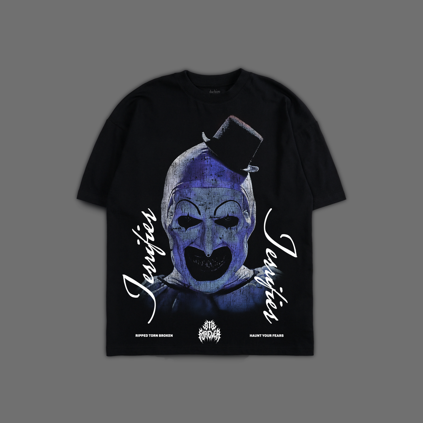 TERRIFIER: ART THE CLOWN '1 OF 200' OVERSIZED TEE IN BLACK