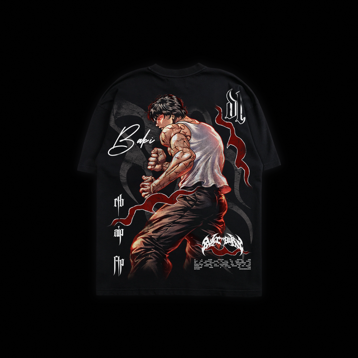 範馬 | THE GRAPPLER 'LIMITED' OS TEE IN BLACK