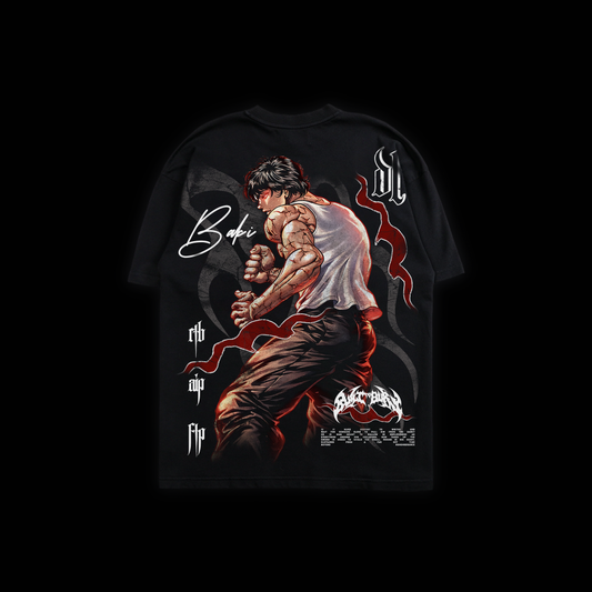 範馬 | THE GRAPPLER 'LIMITED' OS TEE IN BLACK