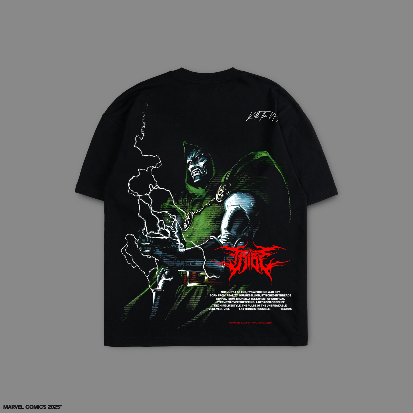 DR.DOOM: SECRET WARS 'LIMITED' 8oz DROP SHOULDER TEE IN BLACK