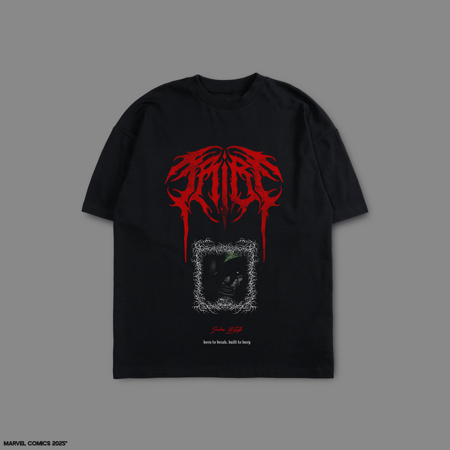 DR.DOOM: SECRET WARS 'LIMITED' 8oz DROP SHOULDER TEE IN BLACK