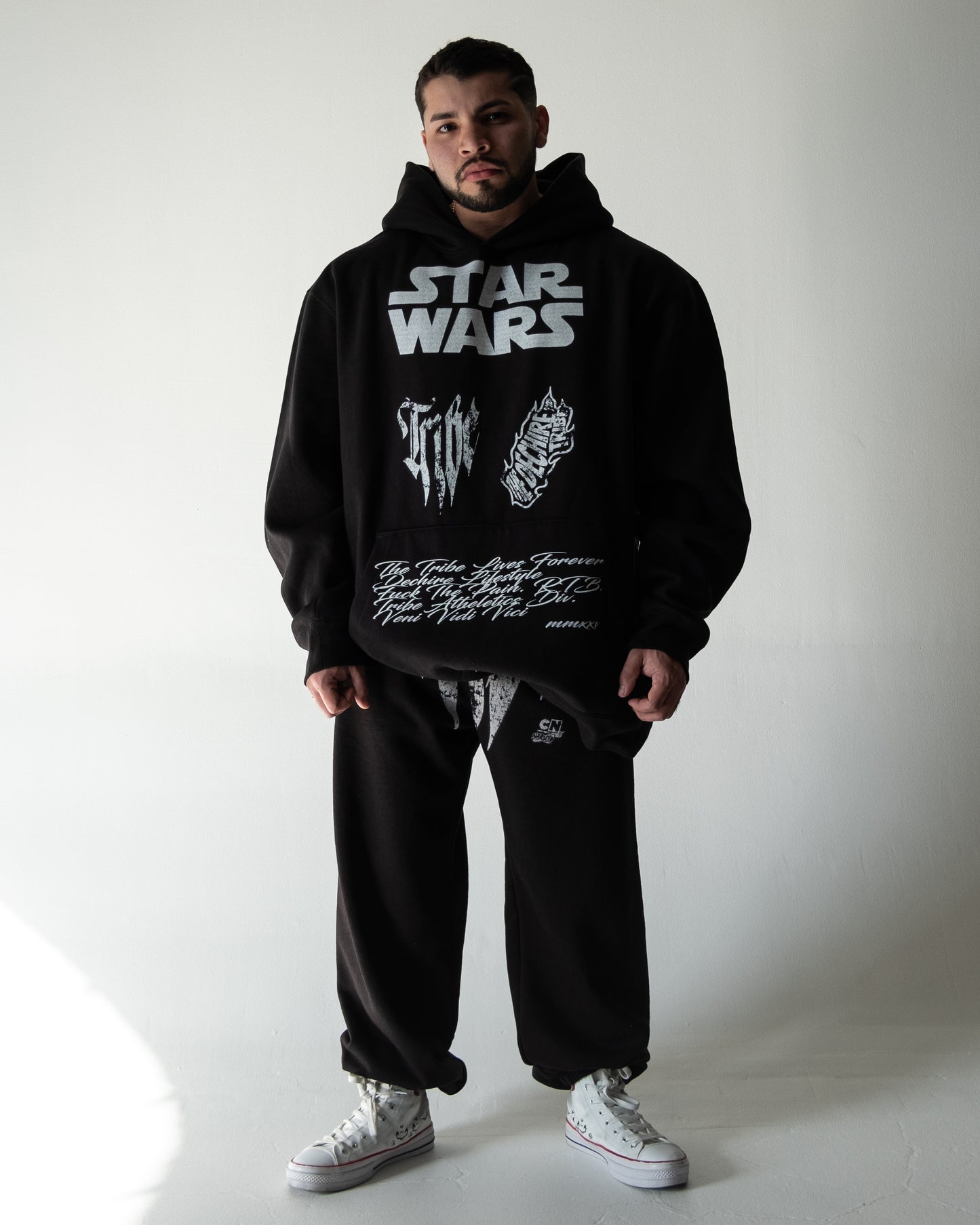 CLONE WARS '1 OF 100' FRENCH TERRY OVERSIZED LA:MADE HOODIE IN BLACK