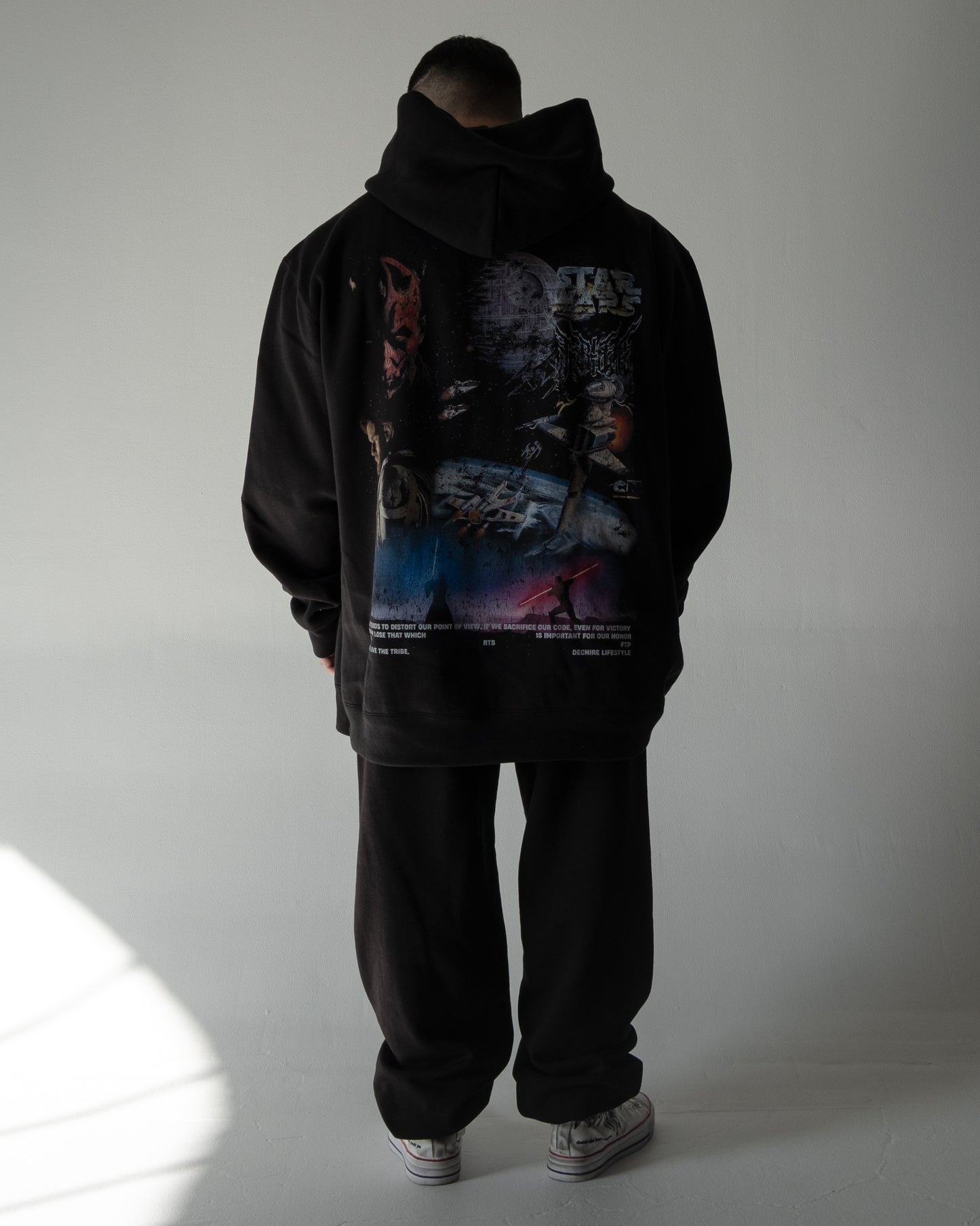 CLONE WARS '1 OF 100' FRENCH TERRY OVERSIZED LA:MADE HOODIE IN BLACK