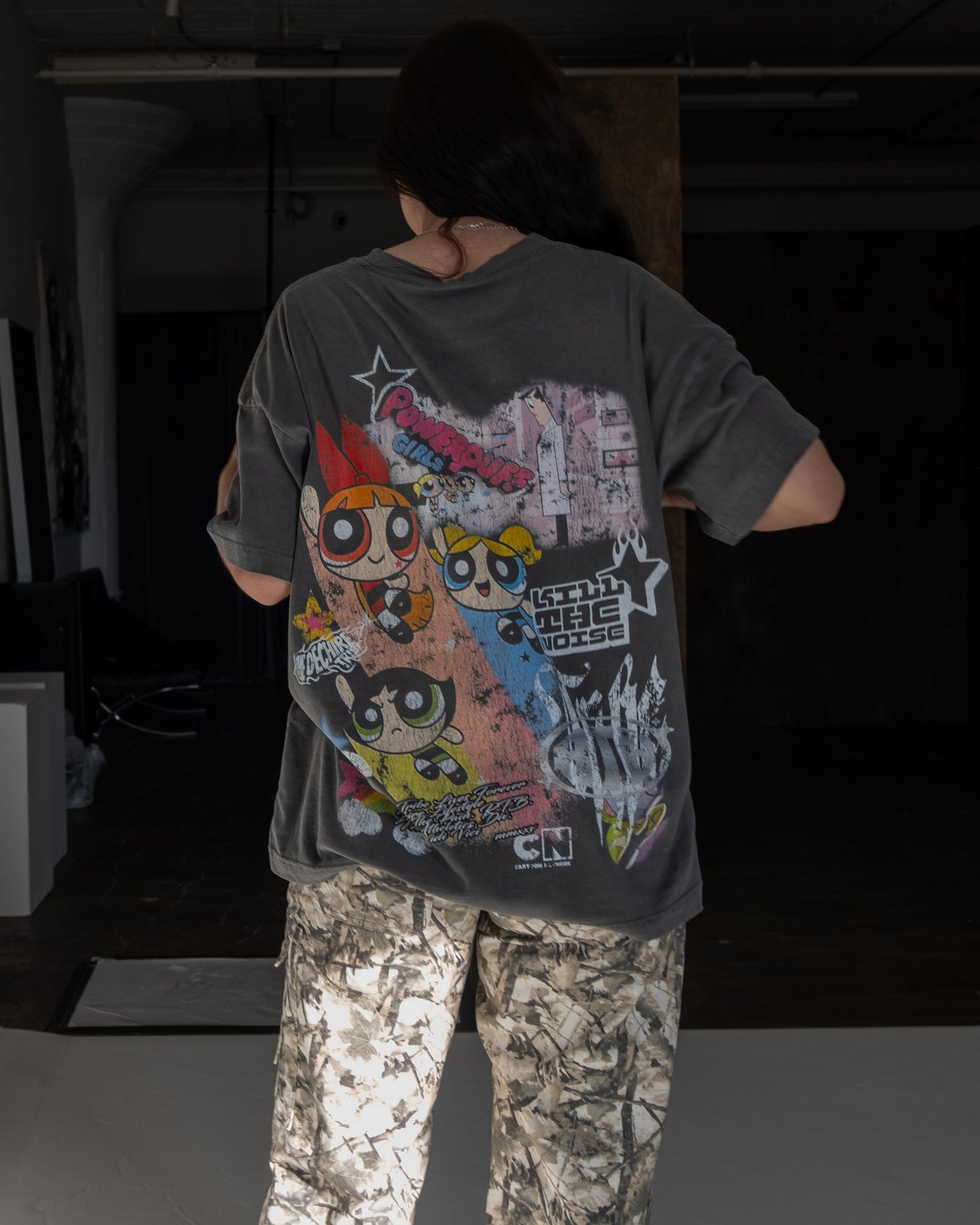 POWER-NOIA 'LIMITED' 240X BOXY OVERSIZED TEE IN FLOWER GRAY