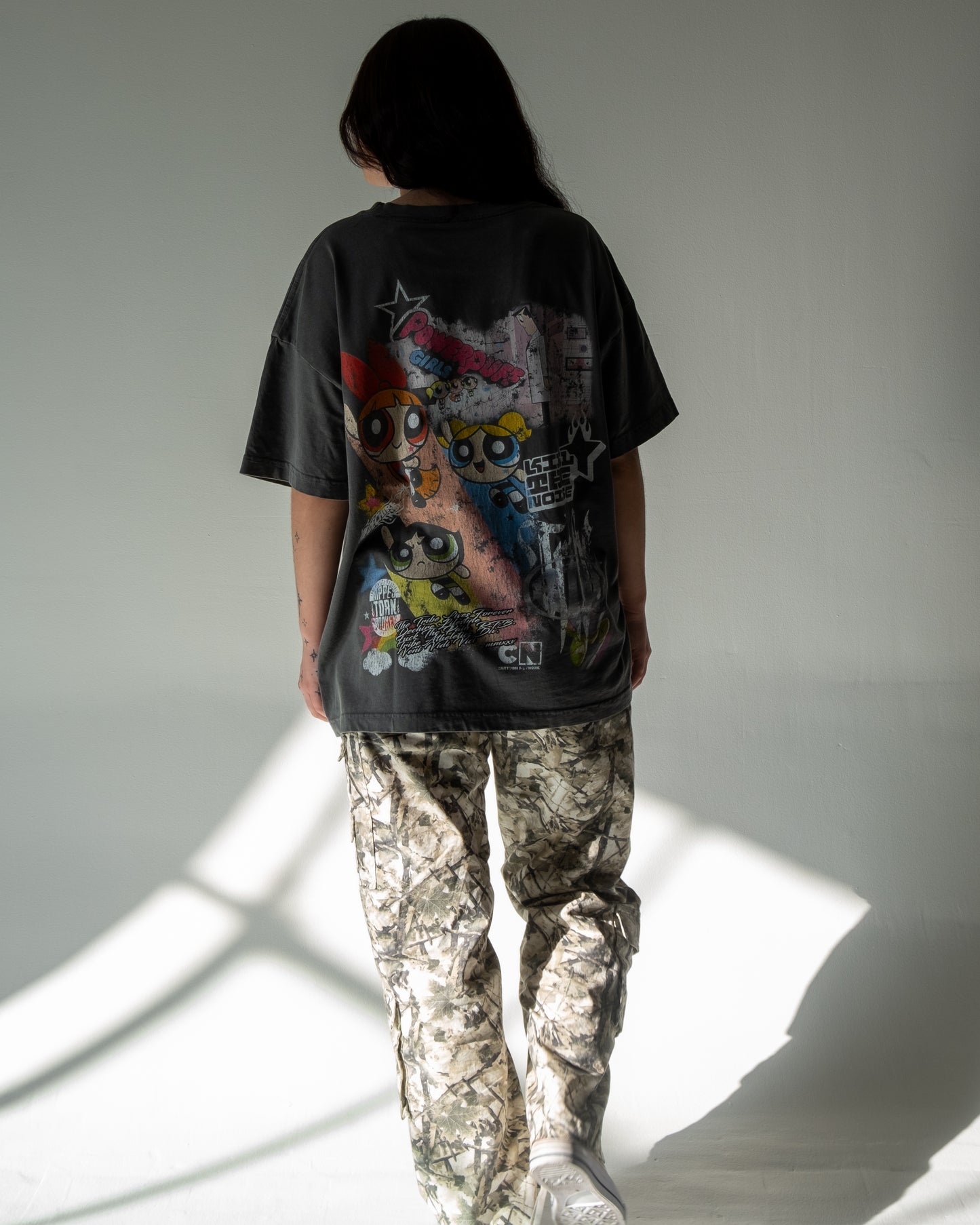 POWER-NOIA 'LIMITED' 240X BOXY OVERSIZED TEE IN FLOWER GRAY