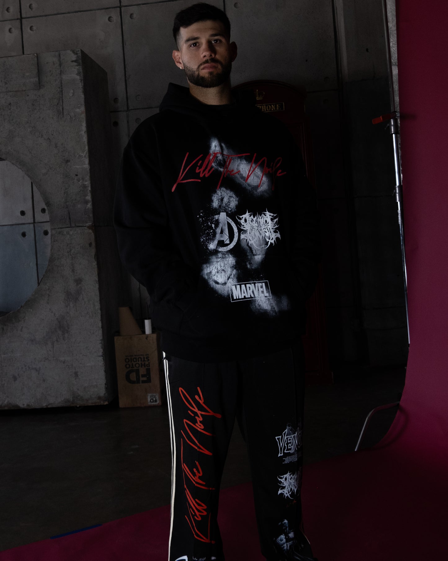 INEVITABLE 'LIMITED' DL:MADE 4060 TERRY HOODIE IN BLACK