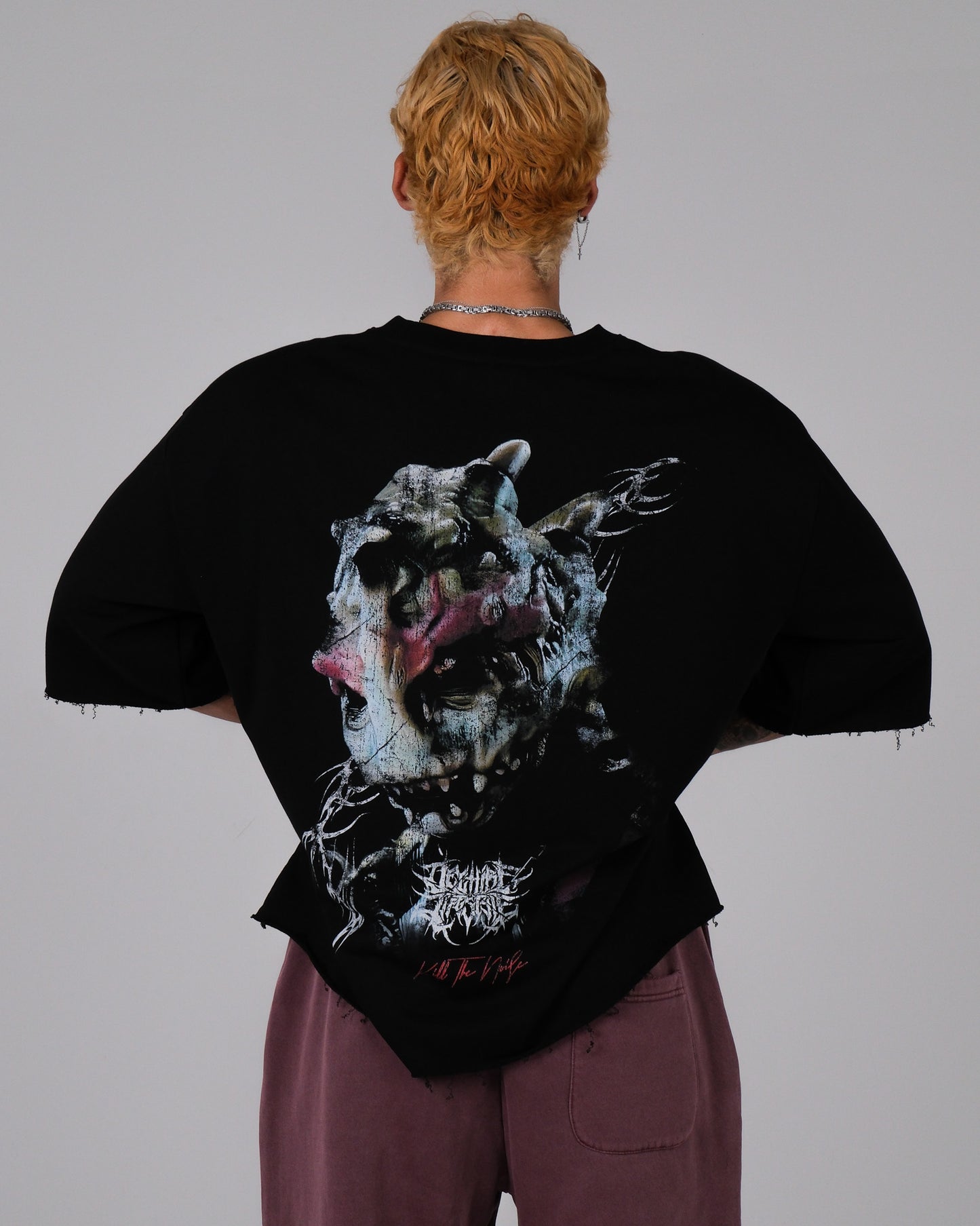 MESOGAG '1 OF 100' FULL HEM OVERSIZED TERRY TEE IN ACTIVE BLACK