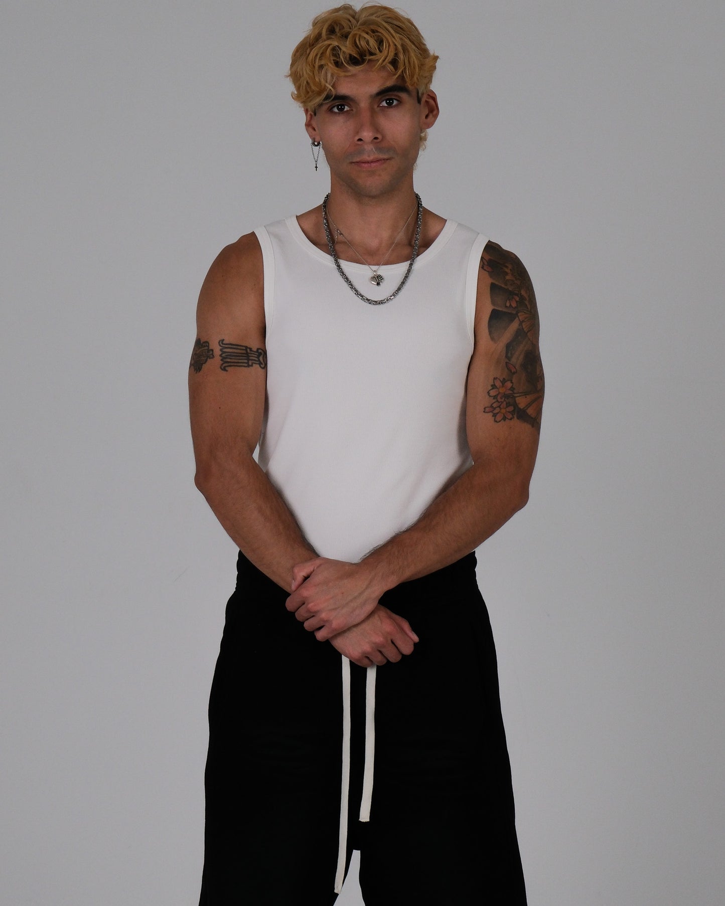 RED WIND FOREVER RIBBED TANK IN WHITE